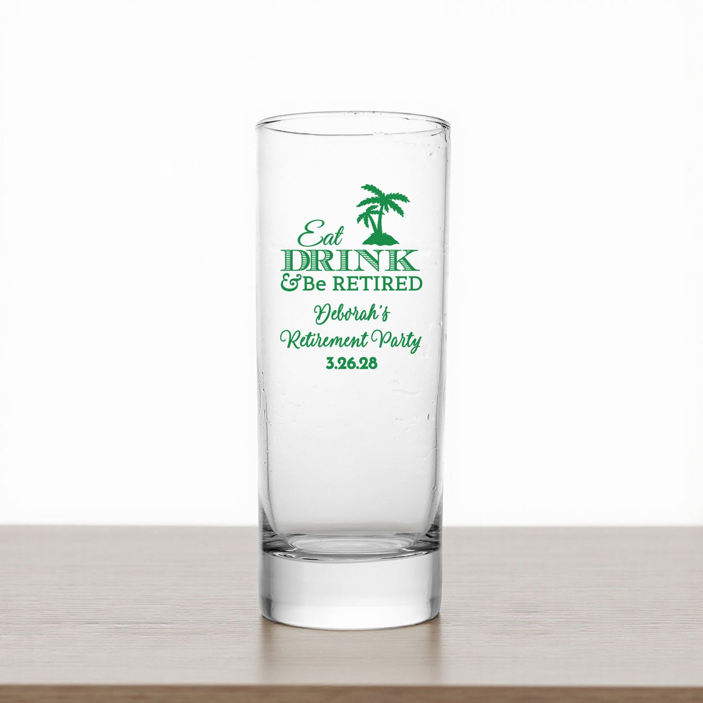 Retirement Personalized Tall Shot Glass (Set of 24)