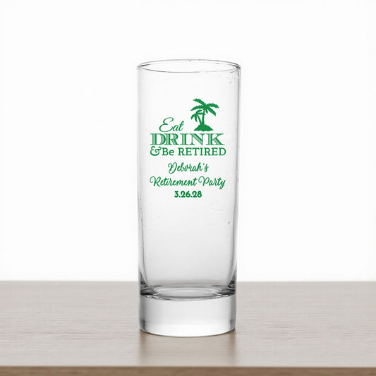 Retirement Personalized Tall Shot Glass (Set of 24)