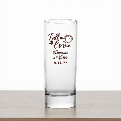 Fall In Love Personalized Tall Shot Glass (Set of 24)