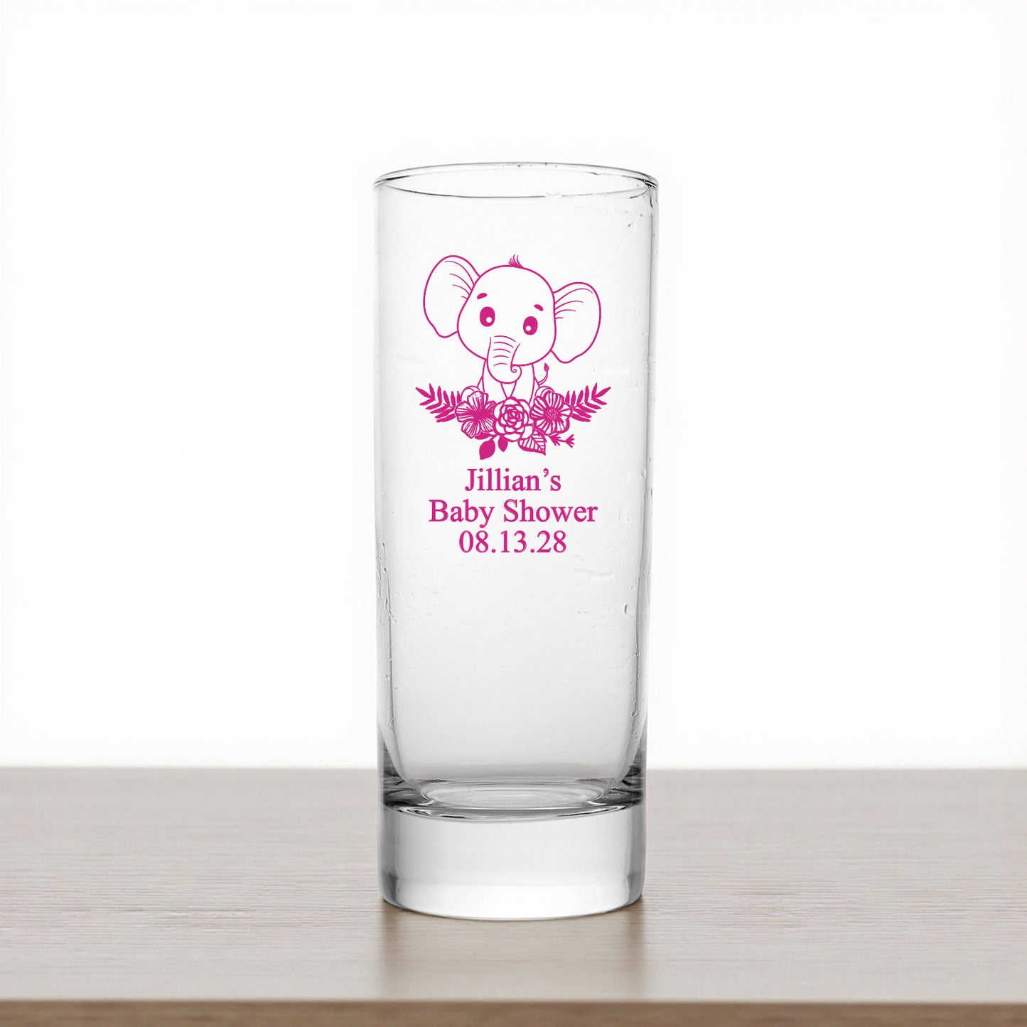 Baby Elephant Personalized Tall Shot Glass (Set of 24)