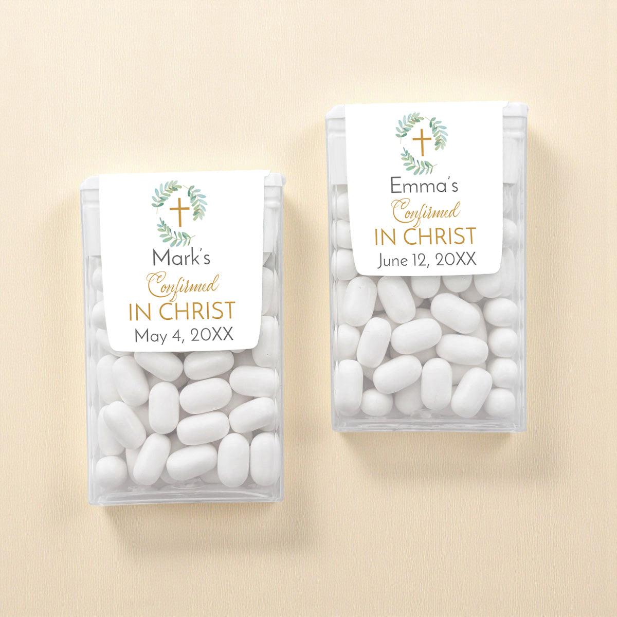Confirmed In Christ Personalized Tic Tac Mints (Set of 12)