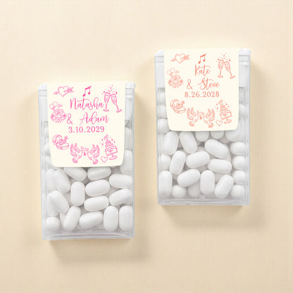 Wedding Icons Personalized Tic Tac Mints (Set of 12)