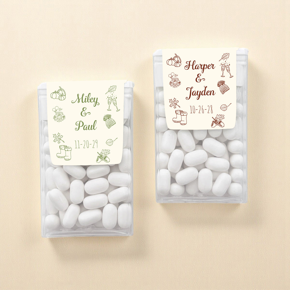 Fall Icons Personalized Tic Tac Mints (Set of 12)