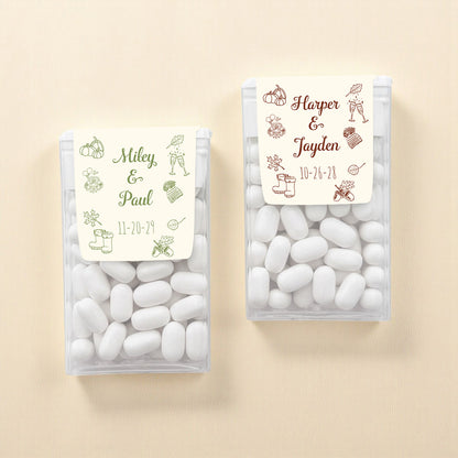 Fall Icons Personalized Tic Tac Mints (Set of 12)