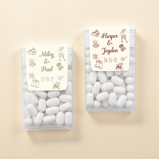 Fall Icons Personalized Tic Tac Mints (Set of 12)