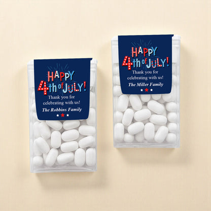 Happy 4th Of July Personalized Tic Tac Mints (Set of 12)
