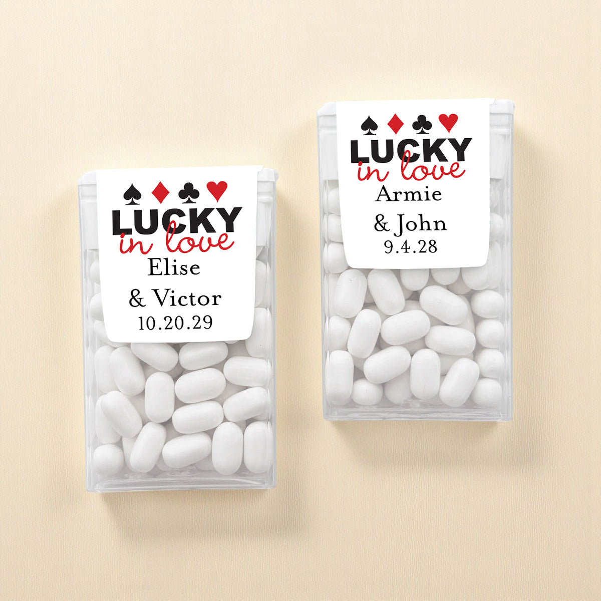 Lucky In Love Vegas Personalized Tic Tac Mints (Set of 12)