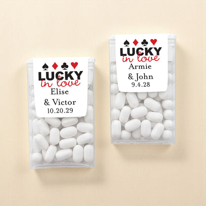 Lucky In Love Vegas Personalized Tic Tac Mints (Set of 12)