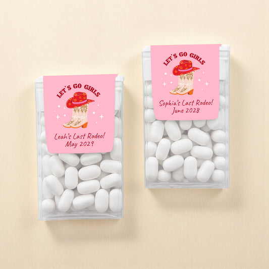 Cowgirl Personalized Tic Tac Mints (Set of 12)