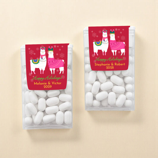 Holiday Llama Personalized Tic Tac Mints (Set of 12)