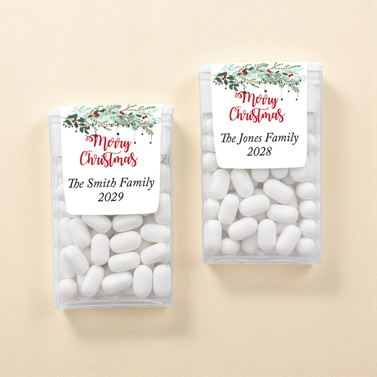 Merry Christmas Personalized Tic Tac Mints (Set of 12)