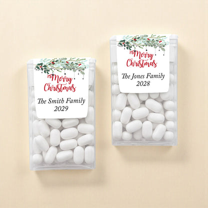 Merry Christmas Personalized Tic Tac Mints (Set of 12)
