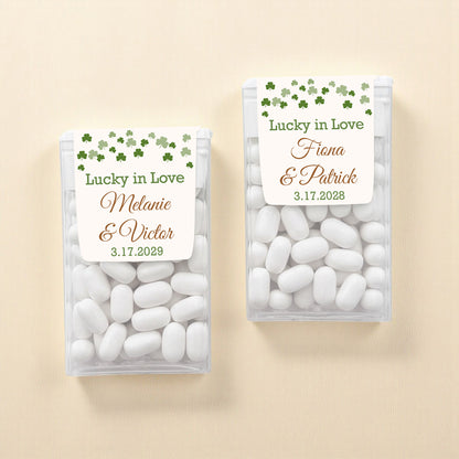 Irish Shamrock Confetti Personalized Tic Tac Mints (Set of 12)