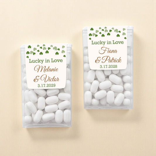 Irish Shamrock Confetti Personalized Tic Tac Mints (Set of 12)
