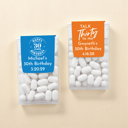 30th Birthday Personalized Tic Tac Mints (Set of 12)