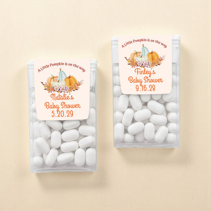 A Little Pumpkin Is On The Way Personalized Tic Tac Mints (Set of 12)