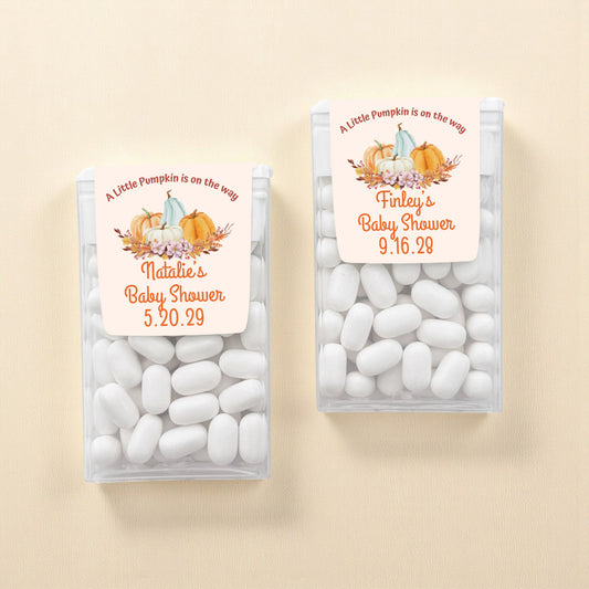 A Little Pumpkin Is On The Way Personalized Tic Tac Mints (Set of 12)