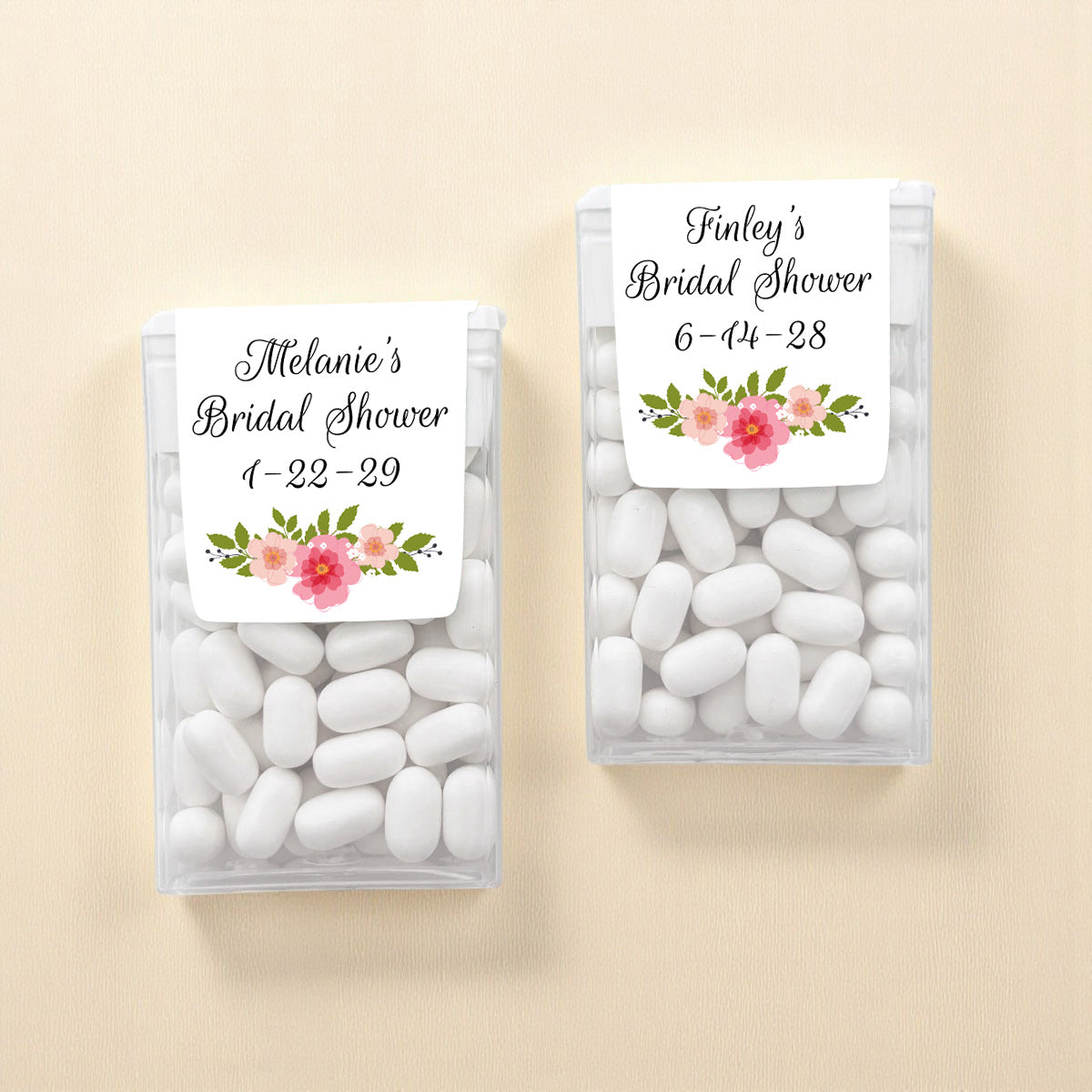 Floral Bridal Shower Personalized Tic Tac Mints (Set of 12)