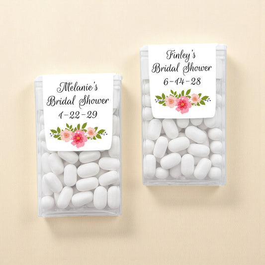 Floral Bridal Shower Personalized Tic Tac Mints (Set of 12)