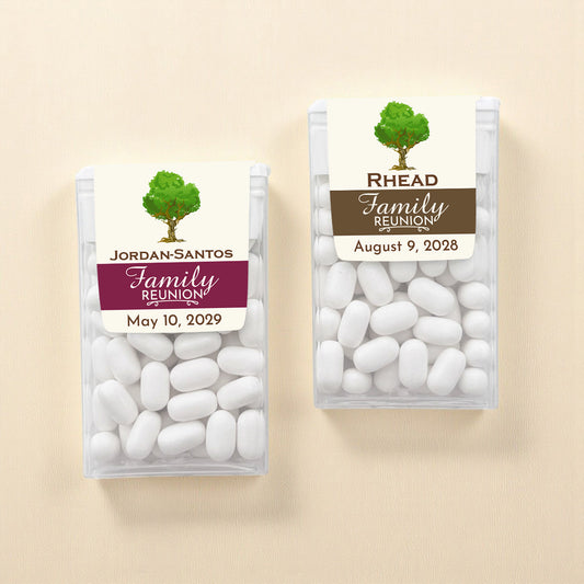 Family Reunion Tree Personalized Tic Tac Mints (Set of 12)