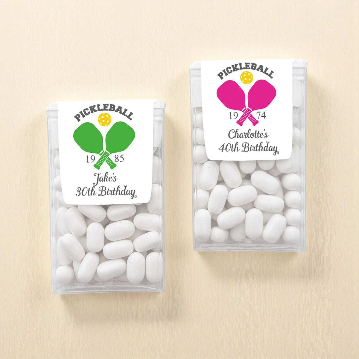 Pickleball Personalized Tic Tac Mints (Set of 12)