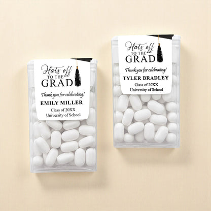 Hats Off The Grad Personalized Tic Tac Mints (Set of 12)