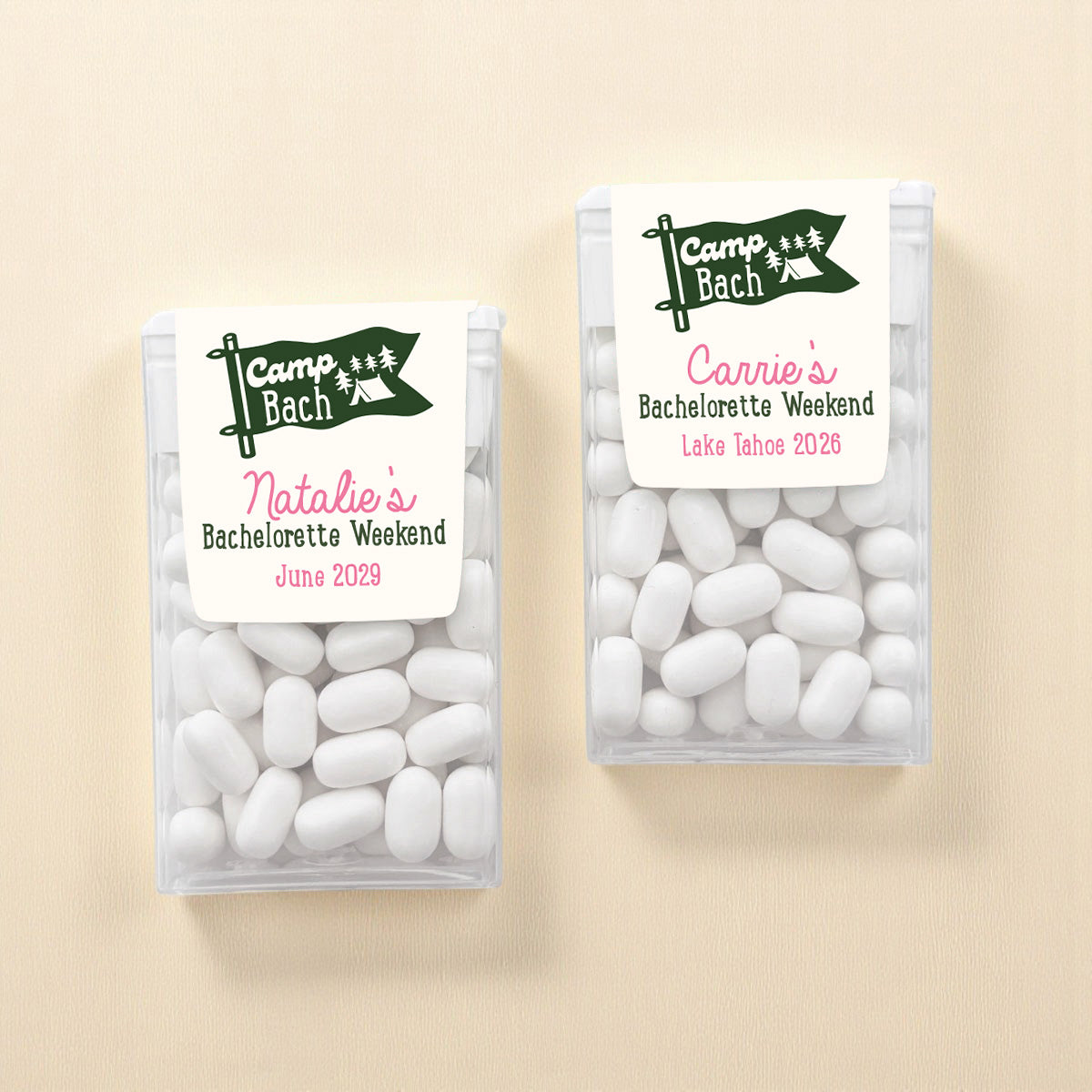 Camp Bach Personalized Tic Tac Mints (Set of 12)