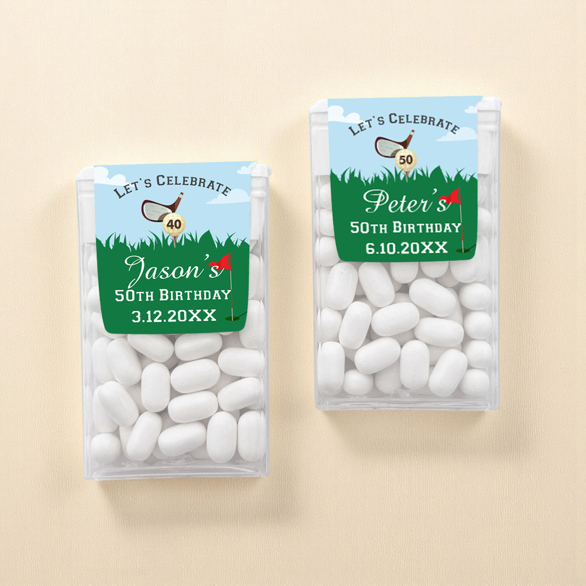 Golf Birthday Party Personalized Tic Tac Mints (Set of 12)