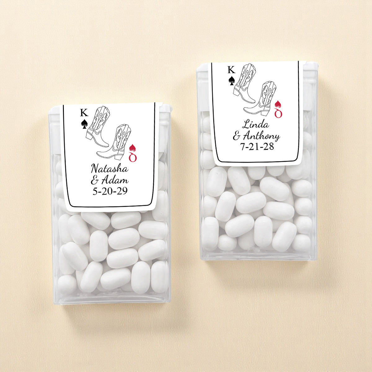 Western Cowboy Boots Personalized Tic Tac Mints (Set of 12)