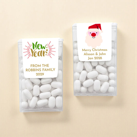 Holiday Christmas Personalized Tic Tac Mints (Set of 12)
