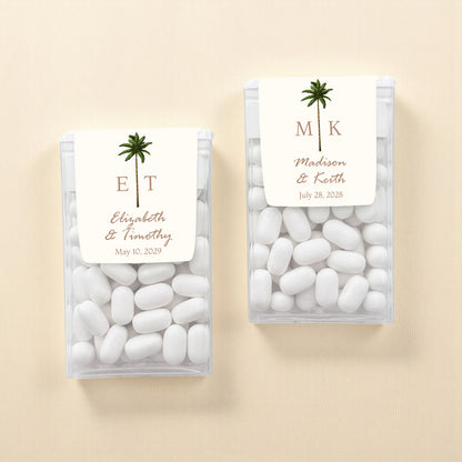 Palm Tree Monogram Personalized Tic Tac Mints (Set of 12)