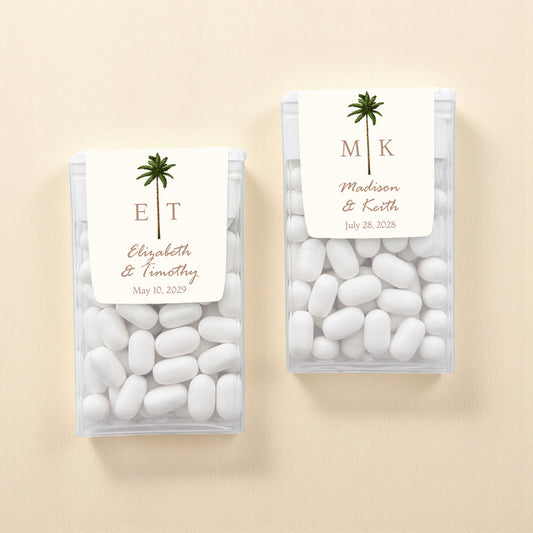 Palm Tree Monogram Personalized Tic Tac Mints (Set of 12)