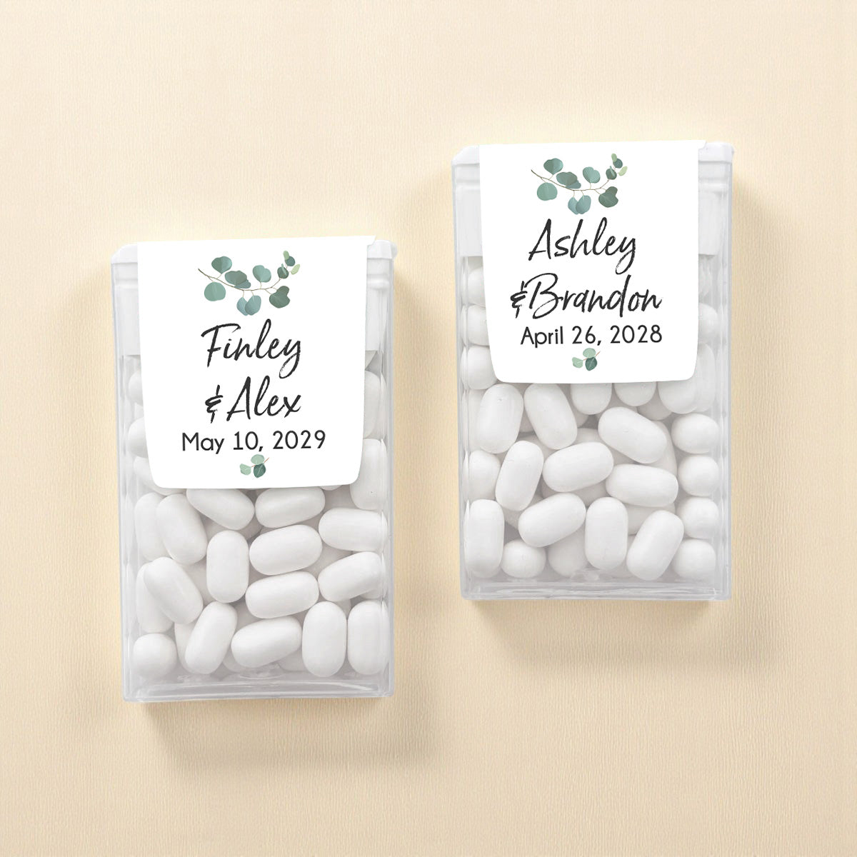 Eucalyptus Personalized Tic Tac Mints (Set of 12)