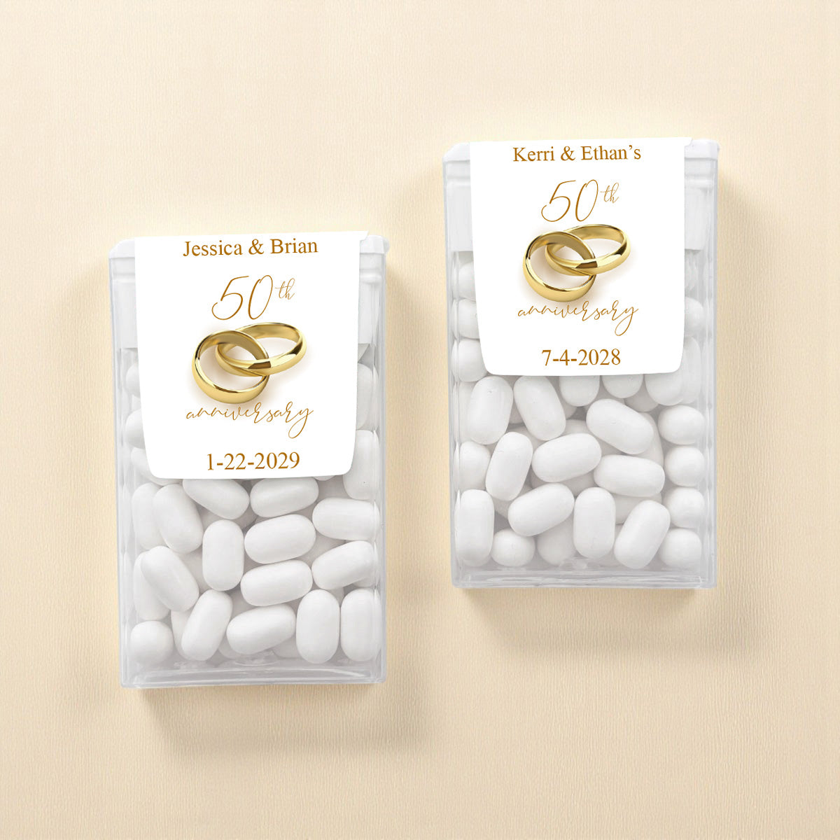 Wedding Anniversary Personalized Tic Tac Mints (Set of 12)