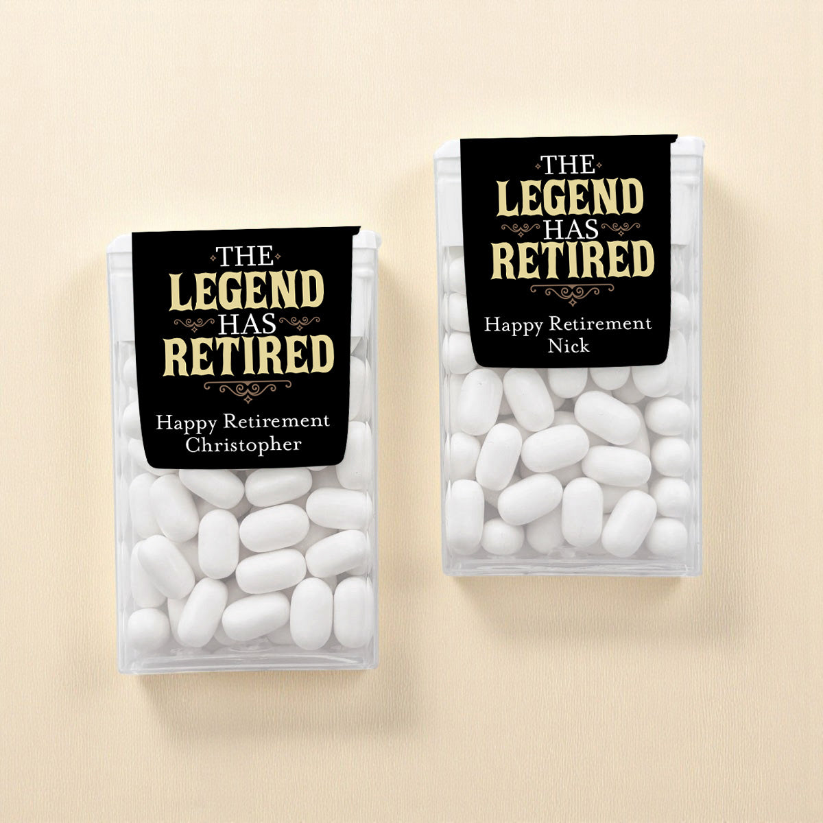 The Legend Has Retired Personalized Tic Tac Mints (Set of 12)