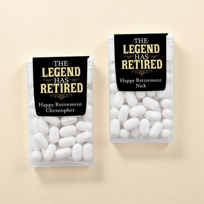 The Legend Has Retired Personalized Tic Tac Mints (Set of 12)