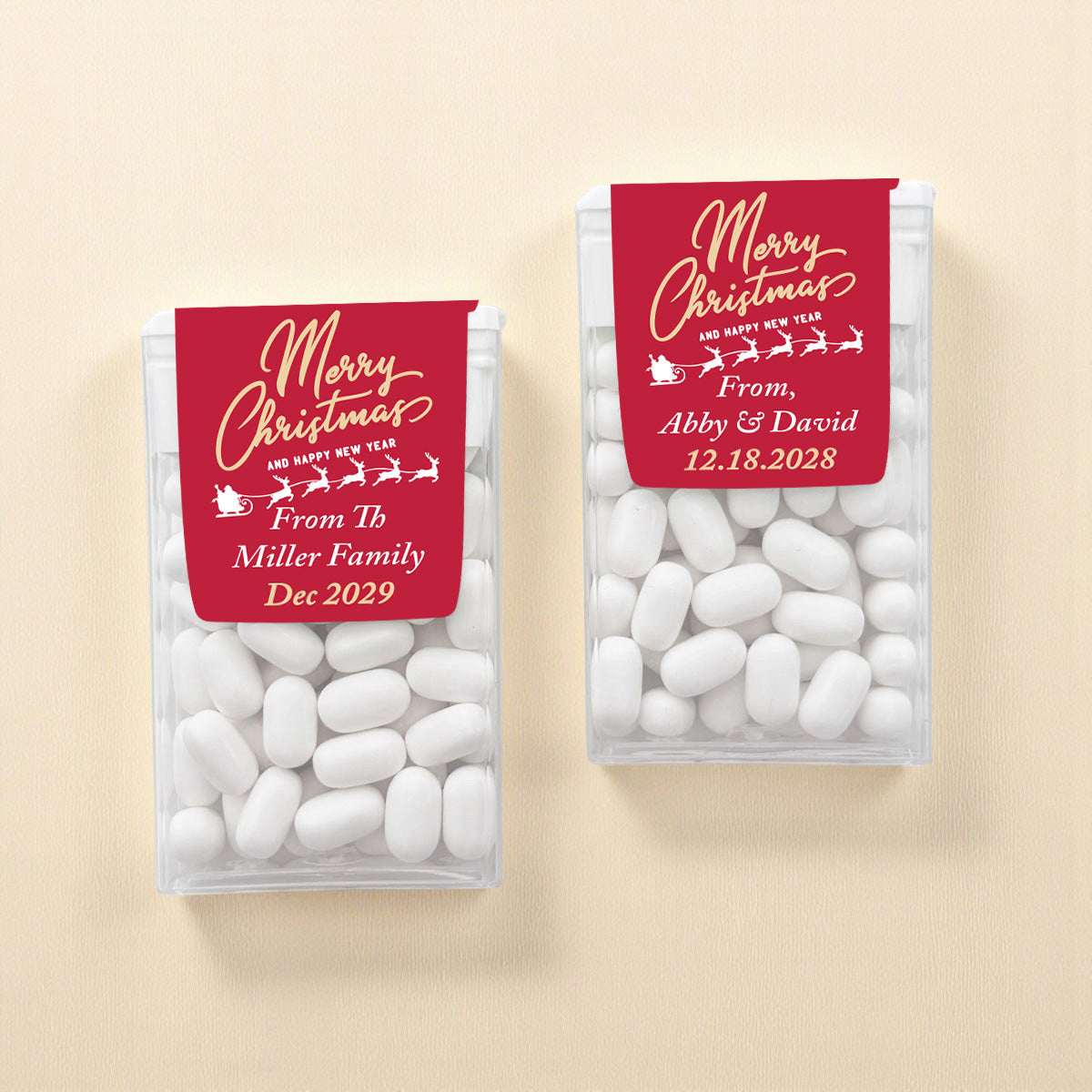 Merry Christmas Personalized Tic Tac Mints (Set of 12)
