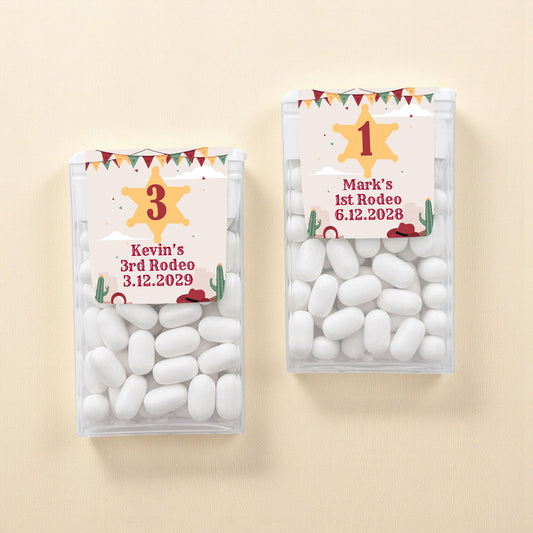 Wild West Birthday Rodeo Personalized Tic Tac Mints (Set of 12)