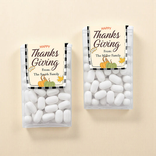 Happy Thanksgiving Personalized Tic Tac Mints (Set of 12)