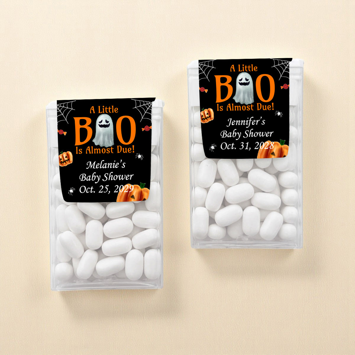 A Little Boo Is Almost Due Personalized Tic Tac Mints (Set of 12)
