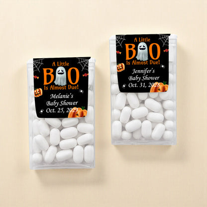 A Little Boo Is Almost Due Personalized Tic Tac Mints (Set of 12)