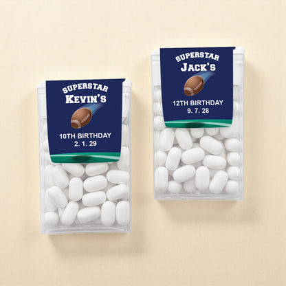 Football Birthday Personalized Tic Tac Mints (Set of 12)