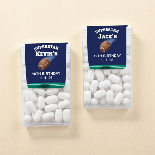 Football Birthday Personalized Tic Tac Mints (Set of 12)