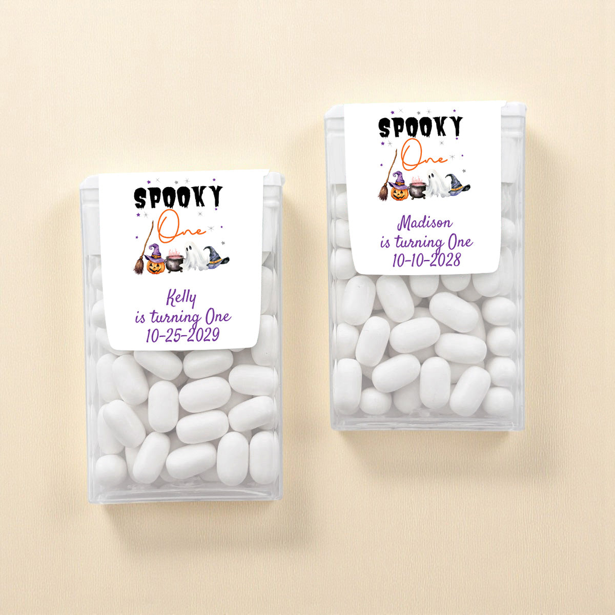 Spooky One Birthday Halloween Personalized Tic Tac Mints (Set of 12)