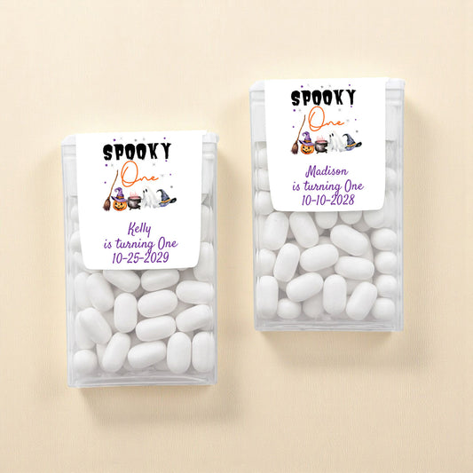 Spooky One Birthday Halloween Personalized Tic Tac Mints (Set of 12)