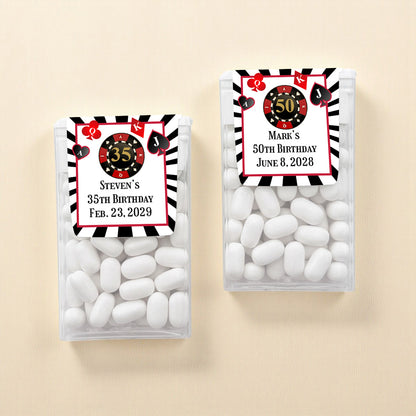 Vegas Birthday Personalized Tic Tac Mints (Set of 12)