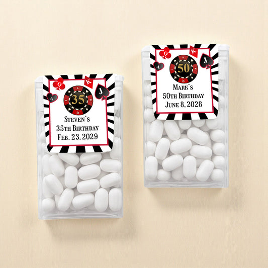 Vegas Birthday Personalized Tic Tac Mints (Set of 12)