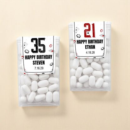 Vegas Birthday Personalized Tic Tac Mints (Set of 12)