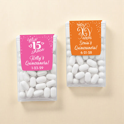 Quinceañera Personalized Tic Tac Mints (Set of 12)