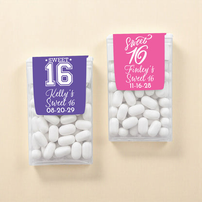 Sweet 16 Personalized Tic Tac Mints (Set of 12)